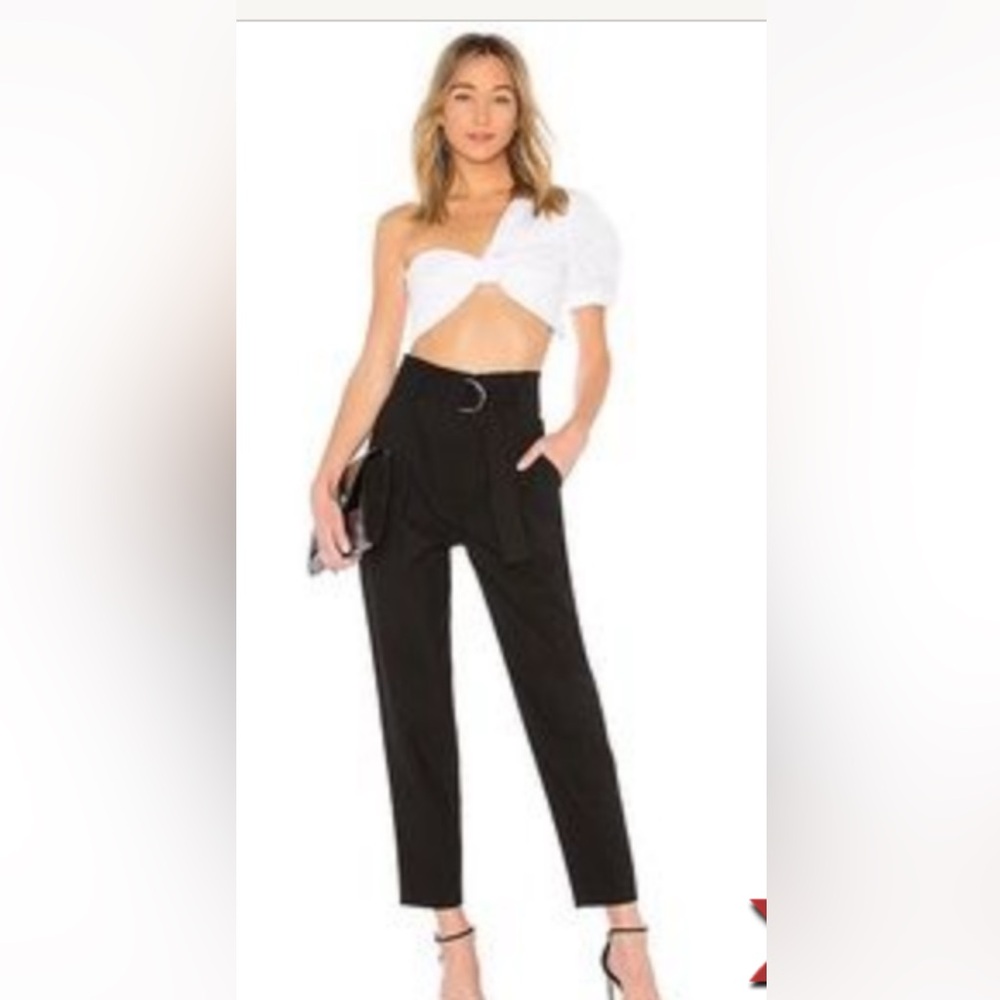ALC High Waist Belted Pant Black Size 4